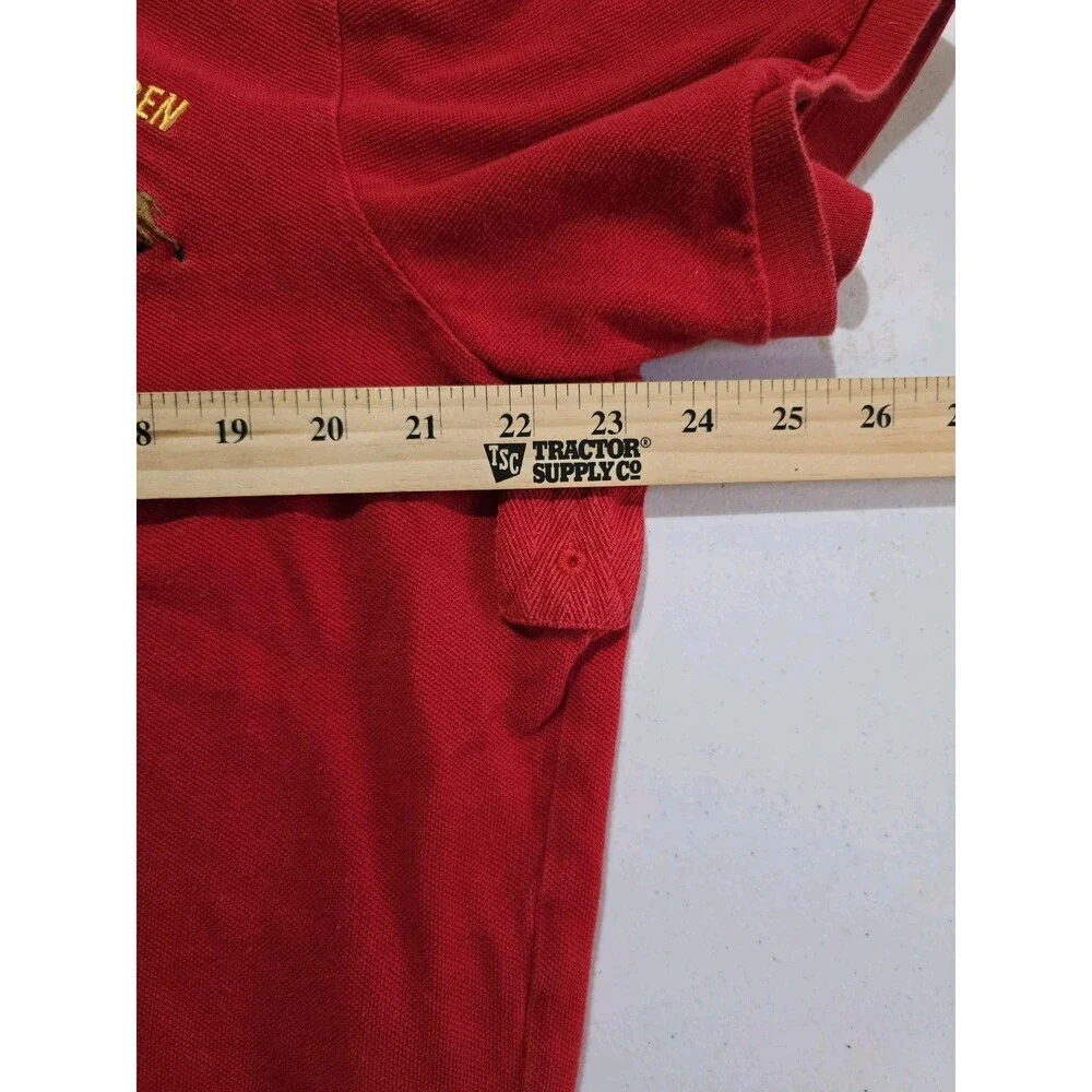 Polo Ralph Lauren Golf Shirt Triple-Pony 3 Red Custom Fit XL Y2K No. 67 RLPC